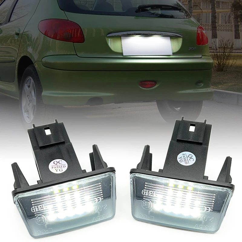 For Peugeot 206 207 306 307 308 406 407 5008 Partner Citroen C3 C4 C5 Berlingo Saxo Xsara White LED Number License Plate Light