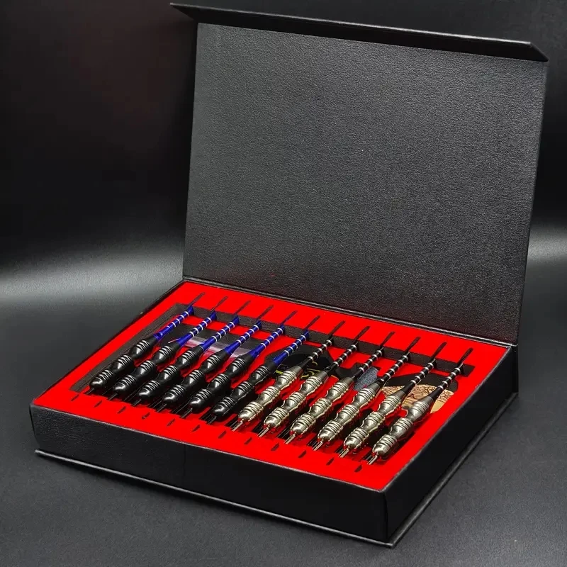

12 Pcs/ Set Of Dart Pro Metal Dart Steel Tips With Iron Pad Aluminum Dart Rod Extra Flying Dart Sharpener Sharpening Stone Box
