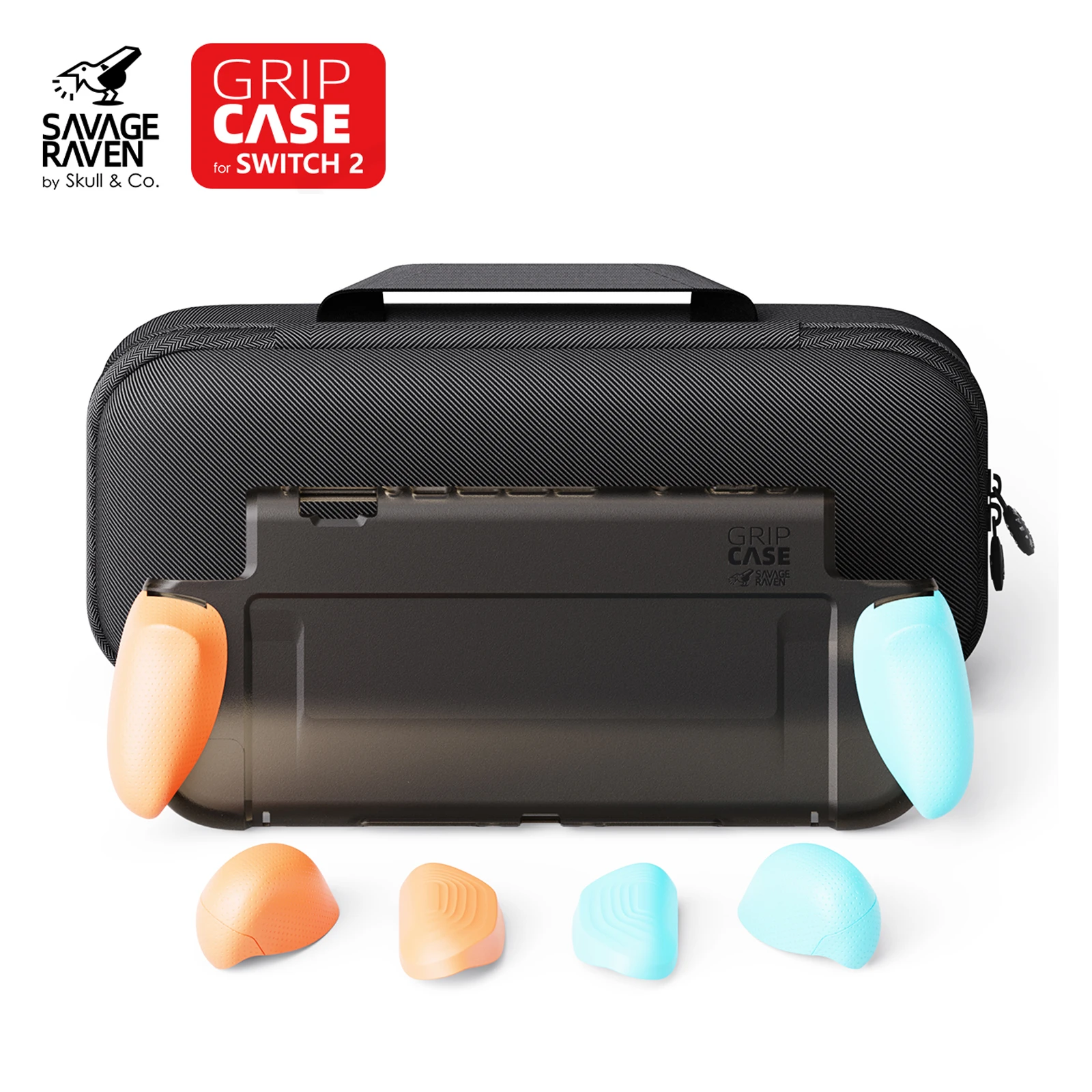 New Savage Raven by Skull & Co. GripCase Bundle for Nintendo Switch - Protective Case | Replaceable Grips | Hardshell Case