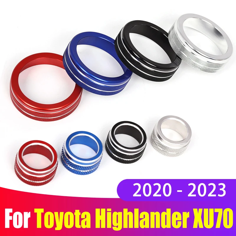 

For Toyota Highlander 2020 2021 2022 2023 Kluger XU70 Car Interior Decoration Accessories Air Conditioning Knob Ring Beautiful