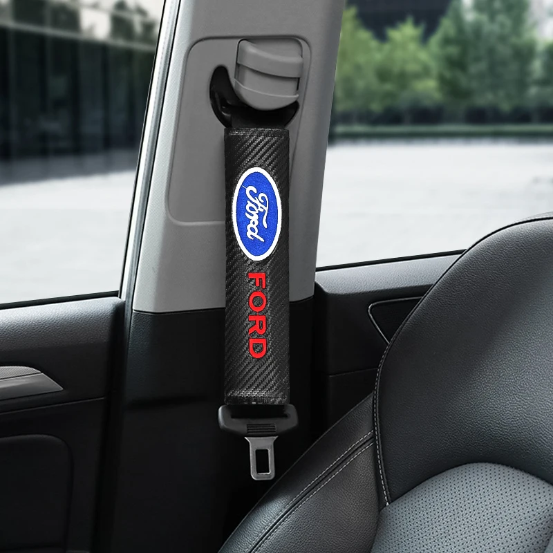 Para ford mk2 mk3 ranger mondeo mk4 S-MAX kuga mustang fusão estilo do carro de fibra carbono cinto de segurança capa protetor ombro segurança