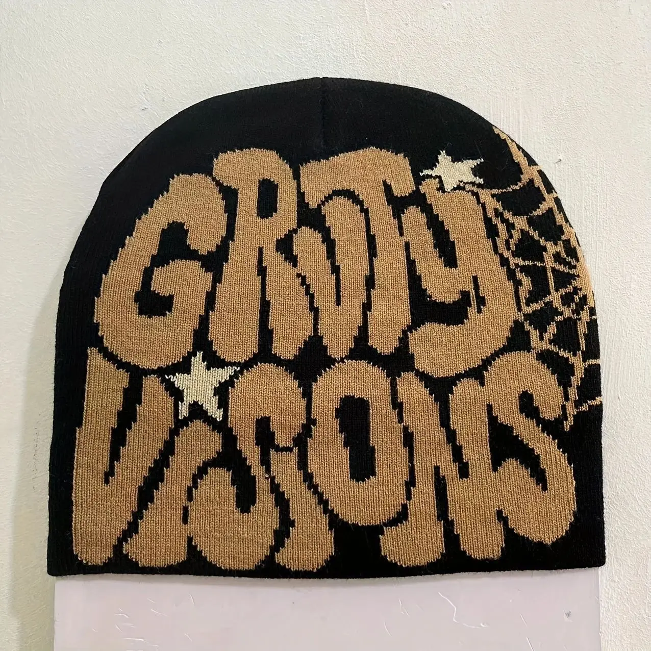 2025 Autumn And Winter New Style GRVTY VISIONS Letter Knitted Hat Fashion Cold-Proof Hat Personalized Jacquard Beanie Cap