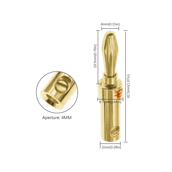 

Budweiser 4MM pure copper gold-plated banana plug jack speaker to audio cable terminal speaker post solder-free plug amplifier