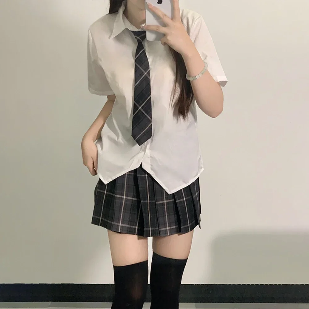 Uniformes escolares japoneses para niña, conjuntos de chaqueta larga Multicolor de otoño e invierno, Falda plisada JK, corbata de marinero, disfraces de Anime Cos para mujer