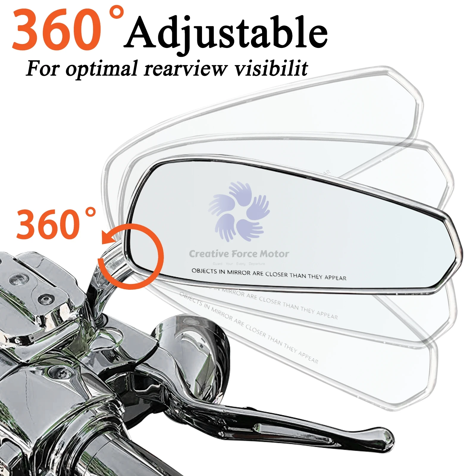 8MM Rear View Mirrors Motorcycles For Harley Sportster XL1200C Davidson Softail FLSTC FLTRX Road King Street Glide Fat Boy FLSTF