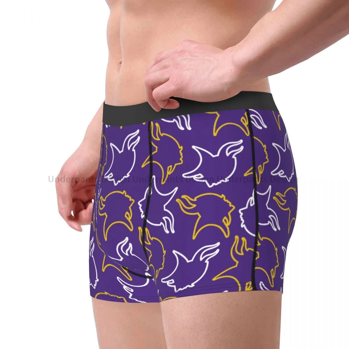 Mutande di sfondo viola modello vichingo Minnesota mutandine traspiranti biancheria intima maschile pantaloncini Sexy slip Boxer