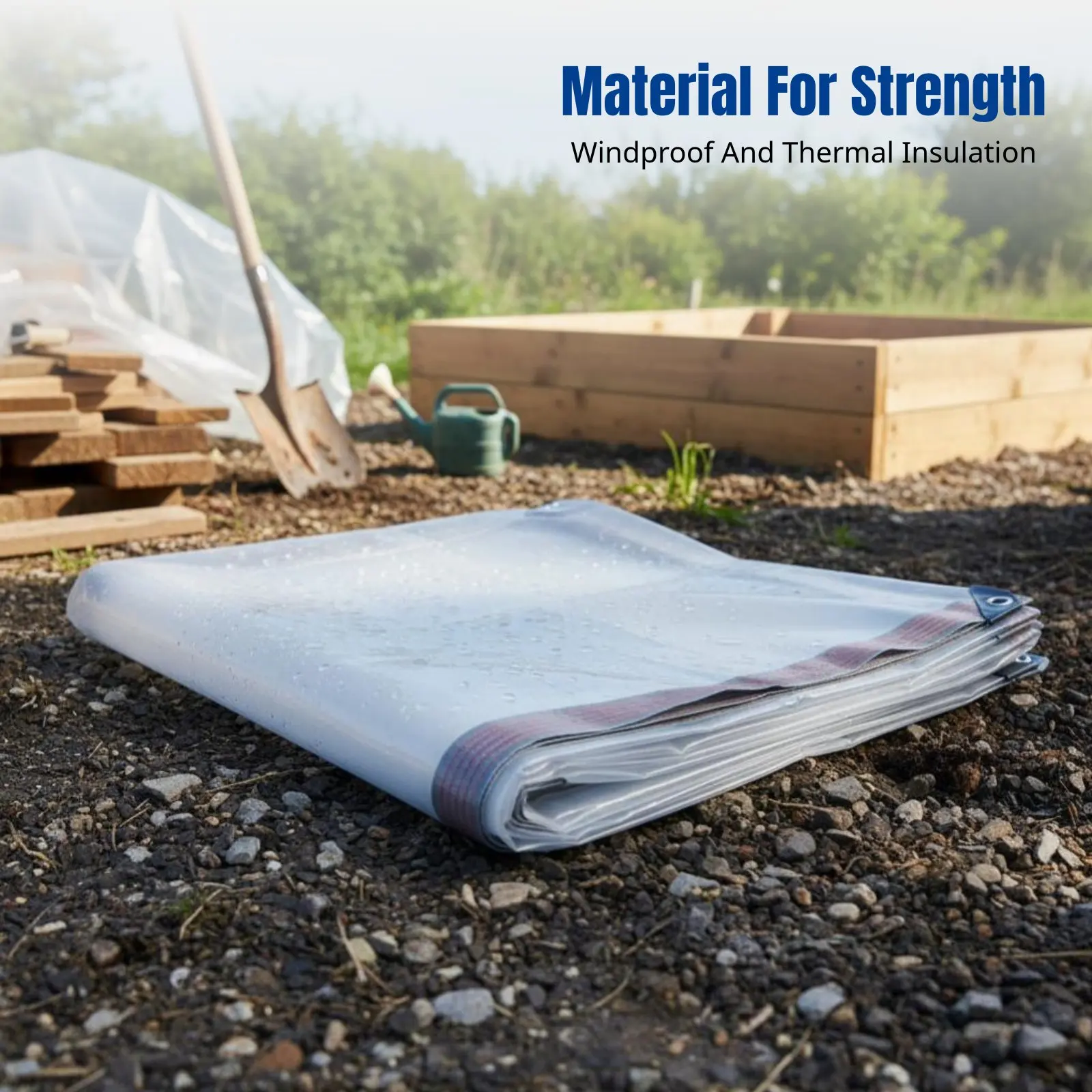 

Transparent PE Film, Thick Waterproof Rainproof Greenhouse Tarp, Multi-Functional Sheet