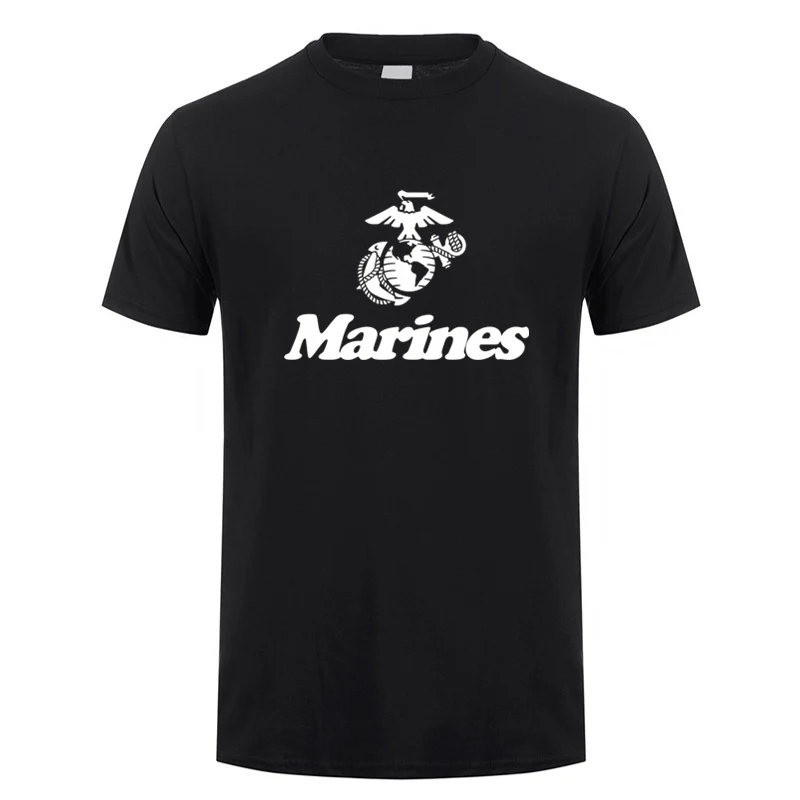 

Summer Marine Corps US Marine Corps Military Letter Printed Men's Round Neck T-shirt 100%CottonCasual Outdoor Short Sleeve Large