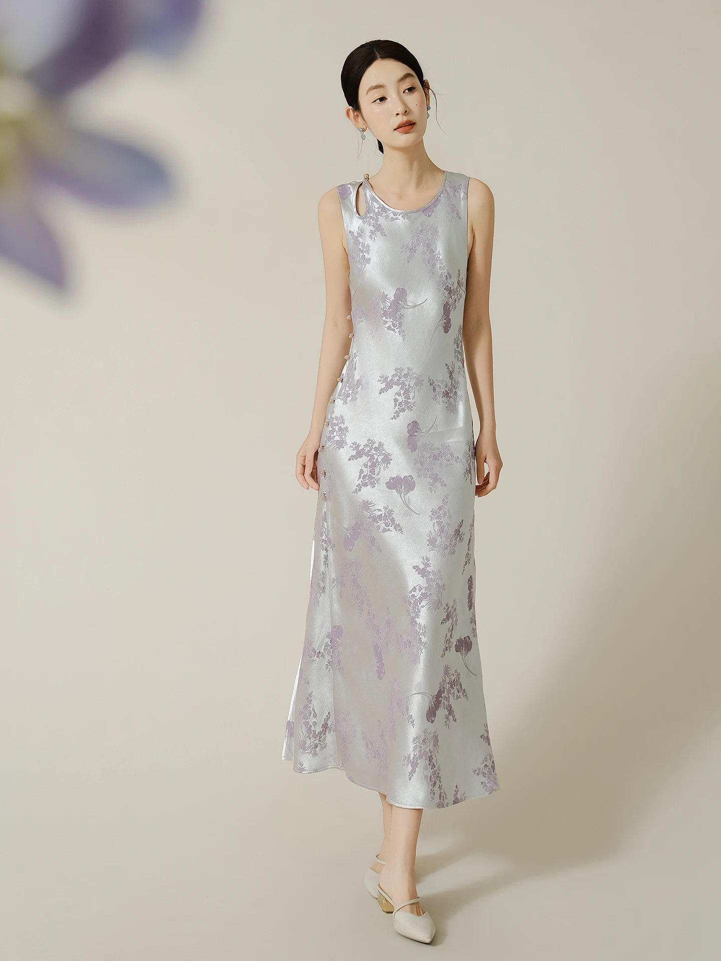 

ibai Pi White Violet Wave Новая китайская вышитая шелковая длинная юбка в национальном стиле, элегантная, прохладного фиолетового цвета, высококачественная, в национальном тренде