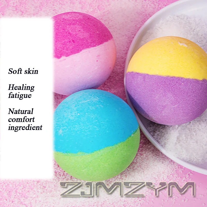 كرات ملح حمام متفجرة ، تحكم في الزيت ، تقشير الزيت العطري ، كرة حمام علاج بالروائح العطرية ، لونين ، g, 5 ks