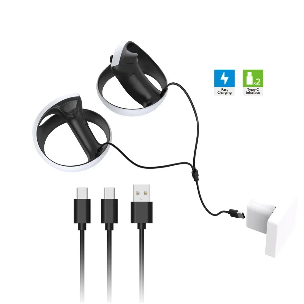 PS VR2 コントローラー充電器用充電ケーブル 2-in-1 USB Type-C 