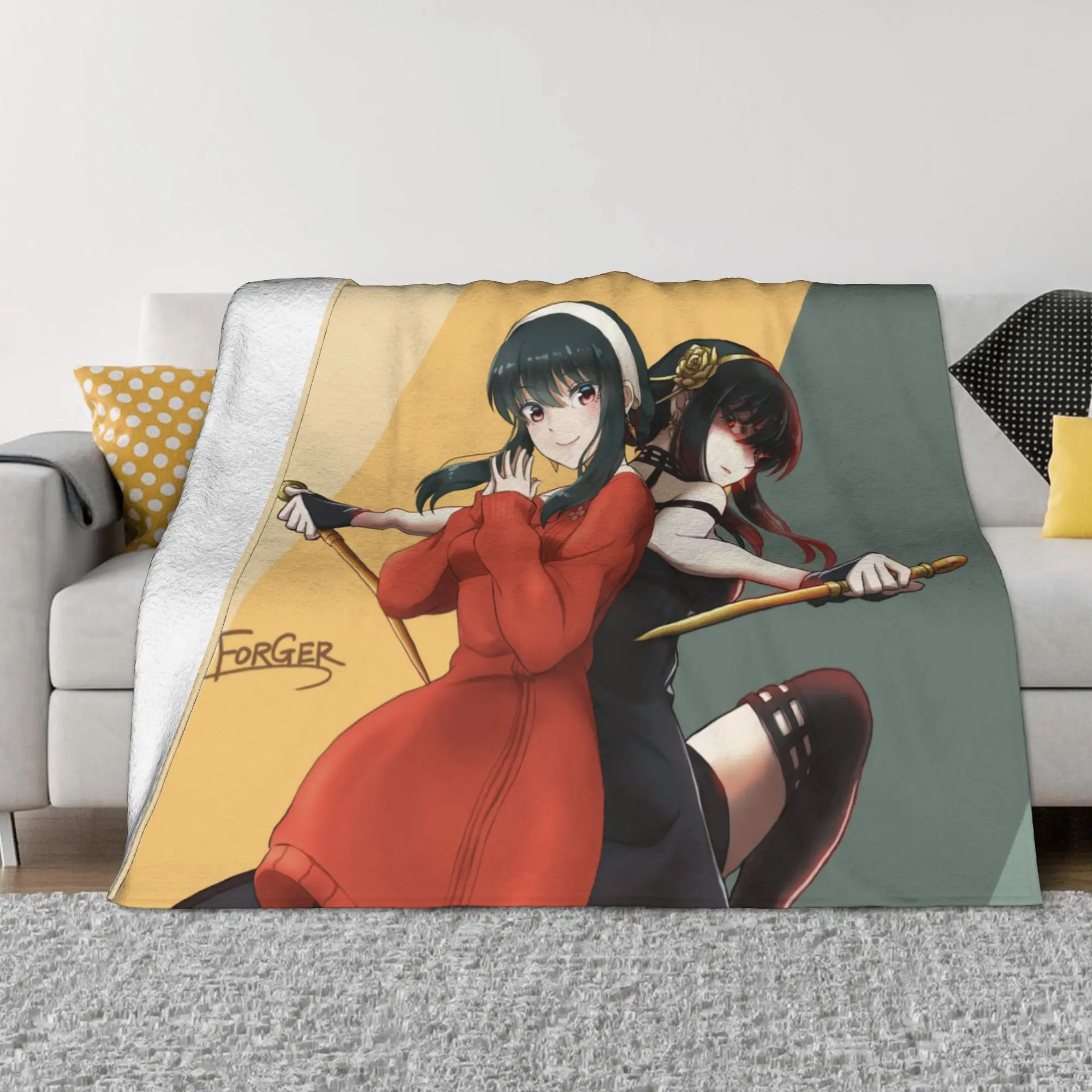 

Одеяла Spy x Family в стиле аниме, флисовые осенне-зимние дышащие ультра-мягкие одеяла Forger Anya для постельных принадлежностей, офисное одеяло