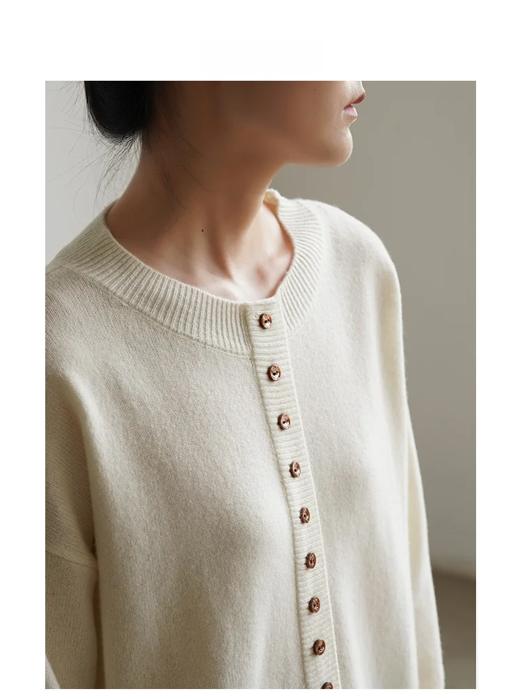 

LIMONN Soft Wool Knitwear Long Sve Overhead Women's Autumn Winter New Sle Gentle Slimming Versatile Top OL Sle Pure Color