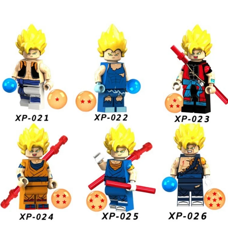 6pcs-8pcs/set Dargon Ball Z Vegta Frieza Son Goku Gohan krillin Yamcha Super Saiyan Anime Blocks Figure WM6180 WM6181 KT1007