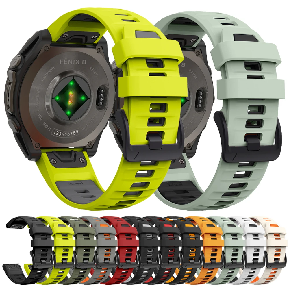 22/26mm QuickFit Silicone Strap For Garmin Fenix 8 51MM E 47MM 7X 7 6X 6 5X 5 Plus Epix Pro Gen 2 Instinct 2 2X Enduro 3 2 Bands