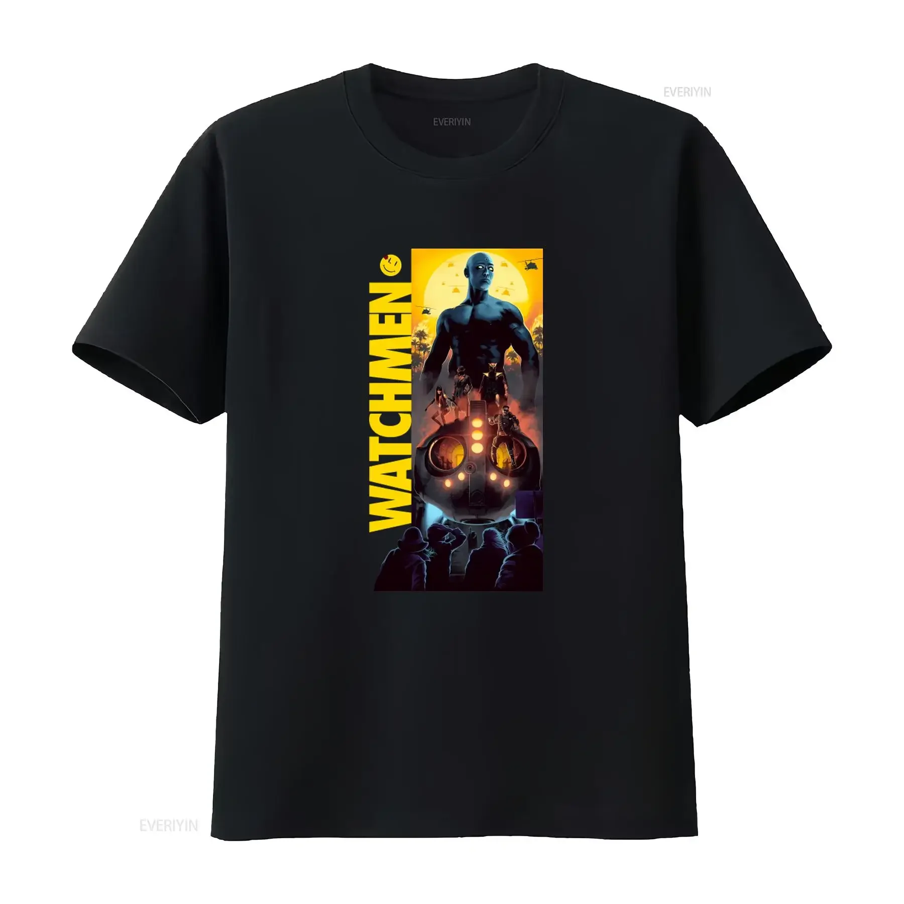 Watchmen T shirt Dr Manhattan Silk Spectre Nite Owl Comedian Rorschach High Quality Print Fashion vintage Washed homme
