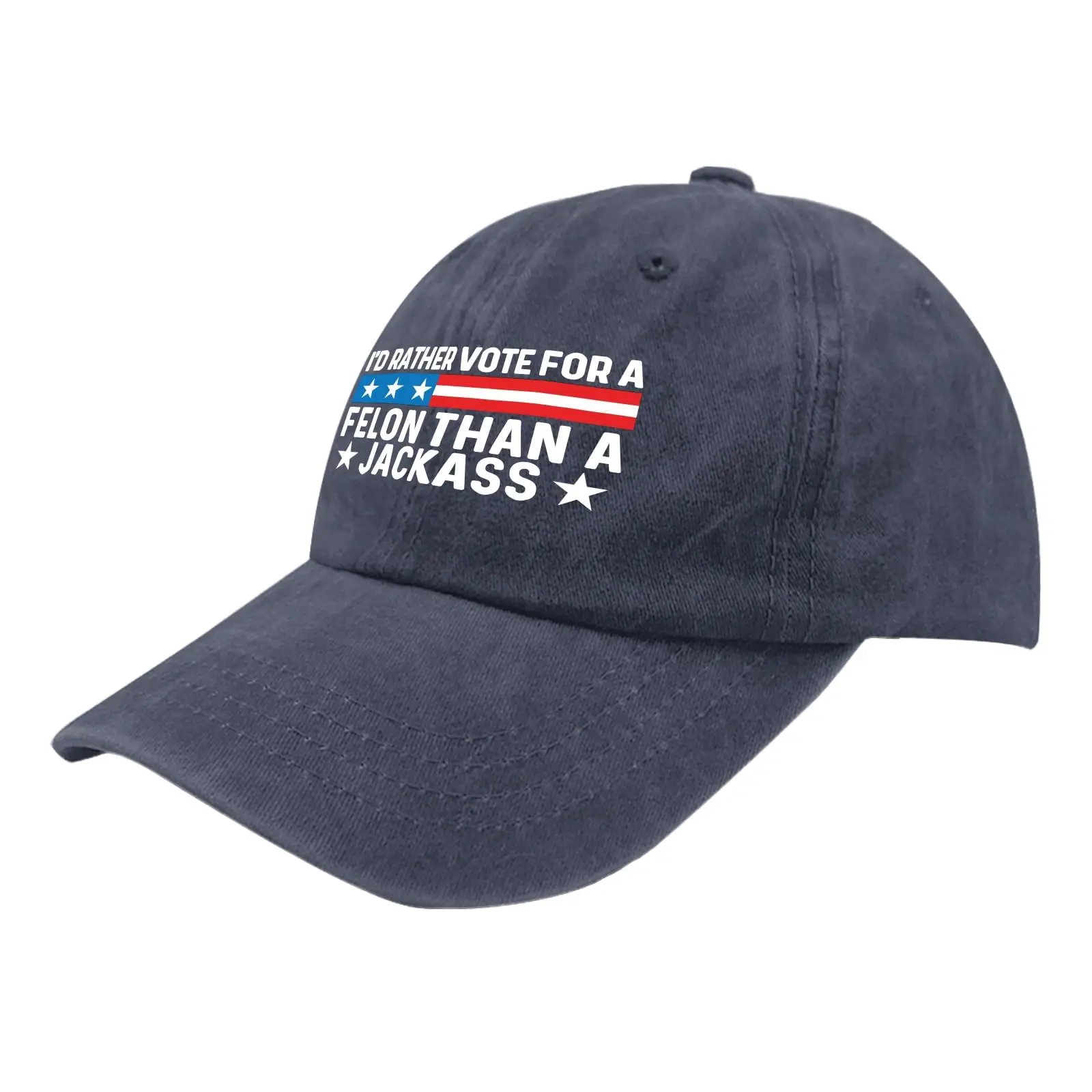 I'd Rather Vote for A Felon Than A Jackass Caps Women's Hats & Caps Navy Blue Womens Trucker Hat Gifts for Women