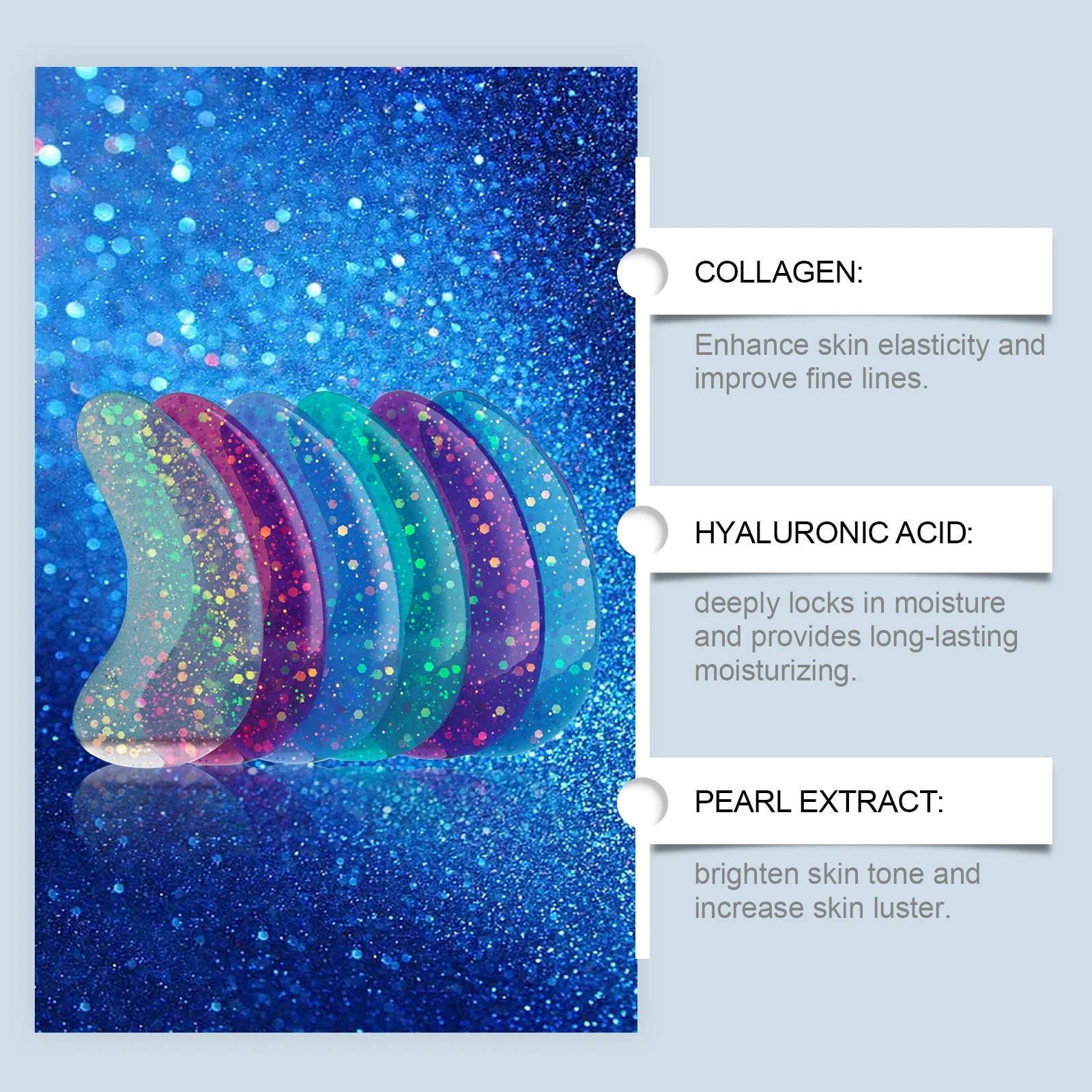 WEST MONTH 12 Stück Marine-Kollagen-Augengele beseitigt Falten und feine Linien, verbessert Tränensäcke und Augenringe, stellt die Hautglätte wieder her