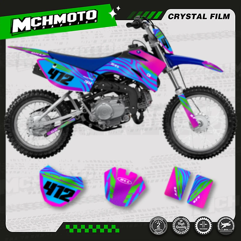 

MCHMFG Custom Team Мотоциклетная графика Фоновая наклейка Наборы клейких наклеек Номер имени на заказ для YAMAHA 2008-2021 TTR110