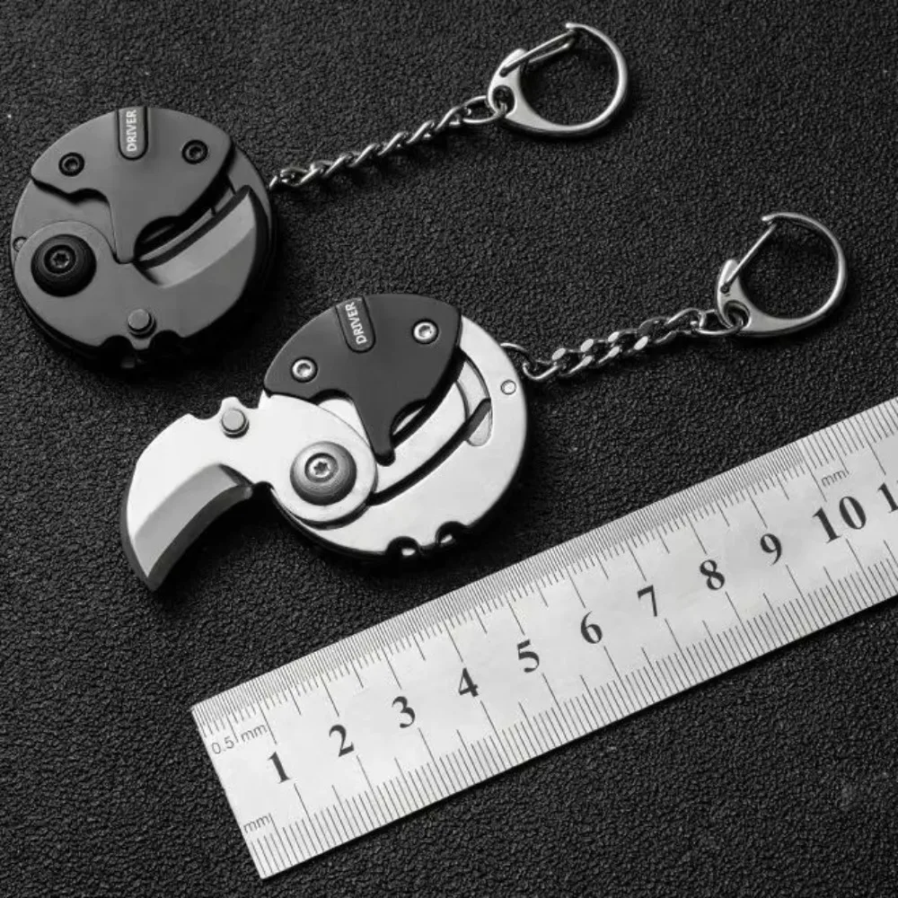 New Mini Keychain With Batch Head Multi-purpose Portable Screwdriver Keychain Stainless Steel Outdoor Gadgets