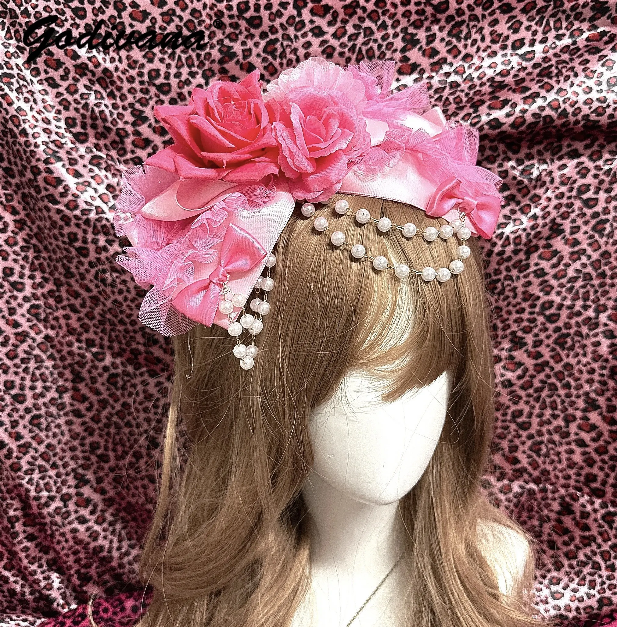 Accesorios para el Cabello Estilo Marte, Serie Princesa, Horquillas Lolita para Chicas, Horquillas con Cadena de Rosas para Mujeres, Pinzas para el Cabello