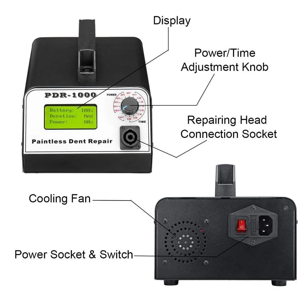 PDR-1000 Induction Heater Car Paintless Dent Repair Remover for Removing Dents 220V 1000W for Car Body Repair PDR