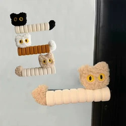 2Pcs Cute Door Handle Covers Plush Cat Eav Foam Anti-Collision Handle Cover Round Anti-Static Door Knob Protector Home Decorate