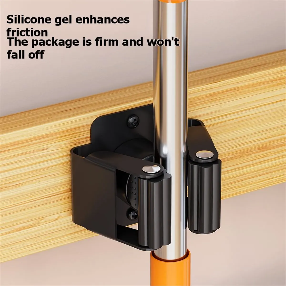【TODAY-BUY】~@ Home Wall-Mounted Broom Holder & Mop Clip - Balcony & Patio Organization - Hanging Storage Rack for Cleaning Tools