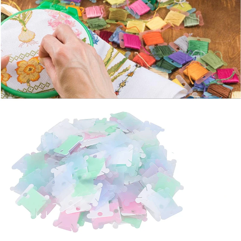 Embroidery Thread holder Floss Craft Bobbin Cross Stitch Storage Holder Plastic Sewing Thread Board Card Thread Organizer