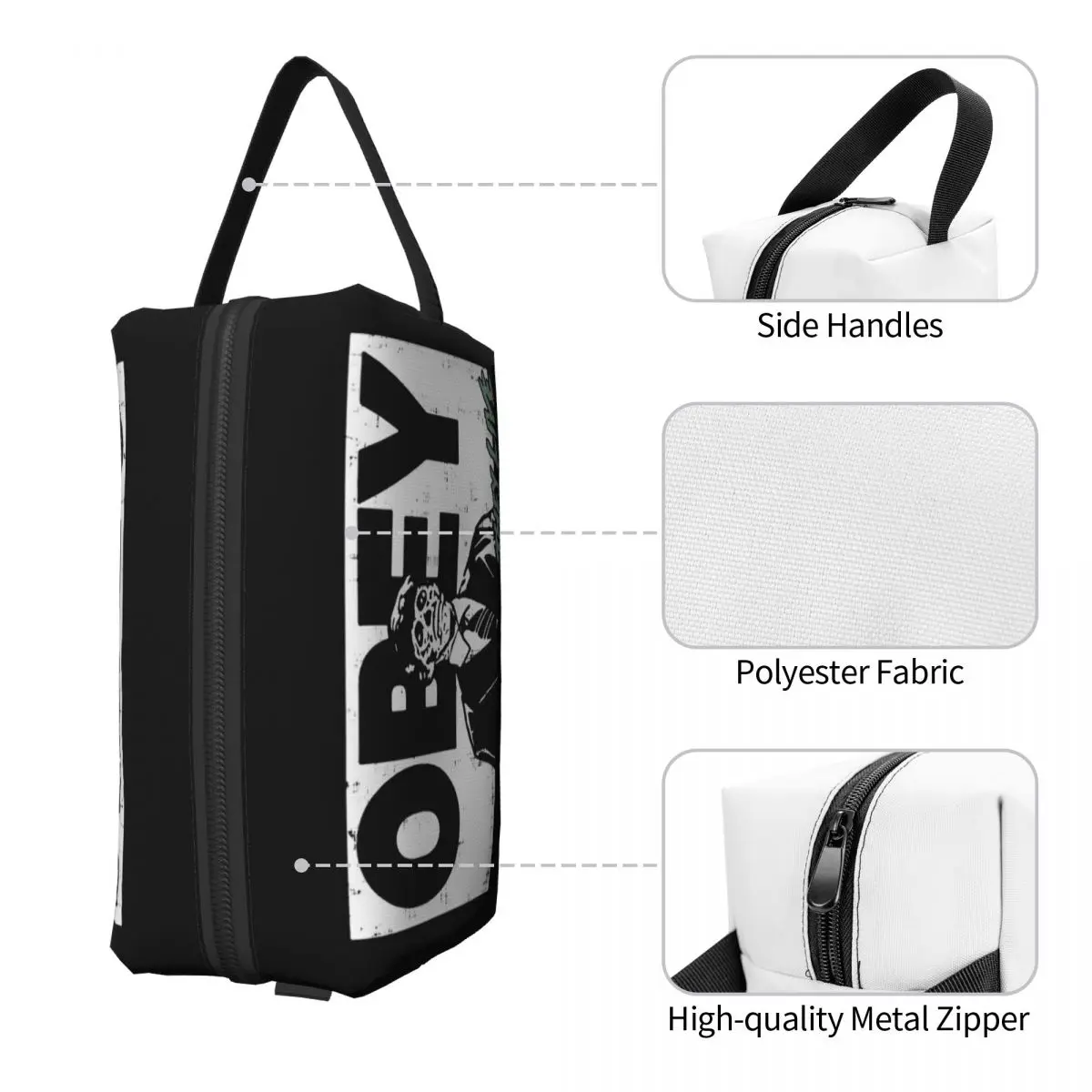 حقيبة مكياج The Live Obey، منظم مستحضرات التجميل، مجموعة أدوات التخزين، حقيبة مستحضرات التجميل للنساء، مقلمة للسفر