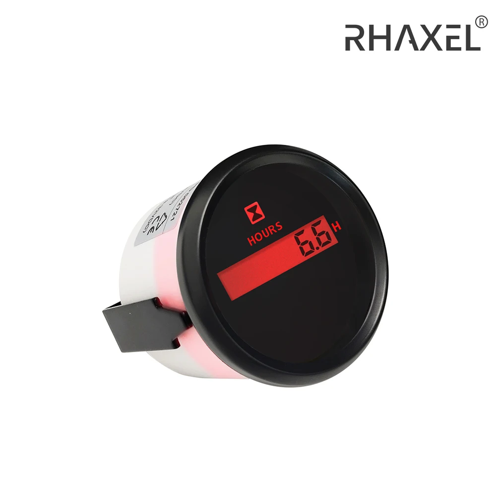 RHAXEL 12V 24V DC Hour Meter Gauge 0-99999.9 H 52mm (2