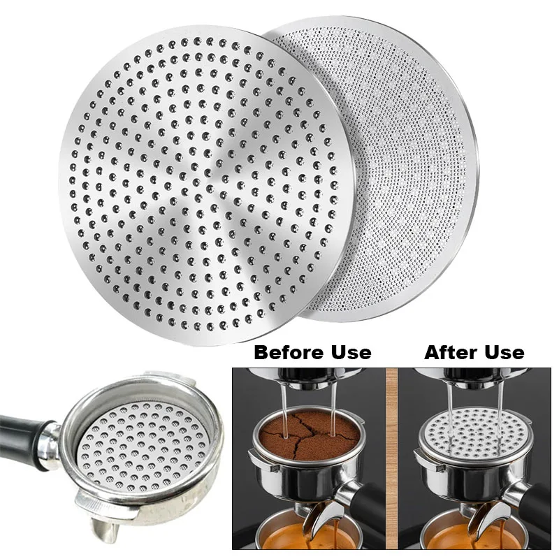 Stainless Steel Micro-Mesh Coffee Puck Screen 51/53/58mm Double-Layer Espresso Coffee Mesh Filter Reusable Coffee Filter Screen
