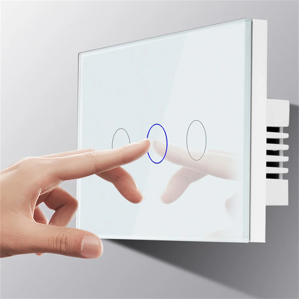 Xiaomi Wifi Wall Touch Sensitive Switch Remote Control 1 2 3 Gang Wireless Led Light Smart Touch Screen Switch Glass US Standard