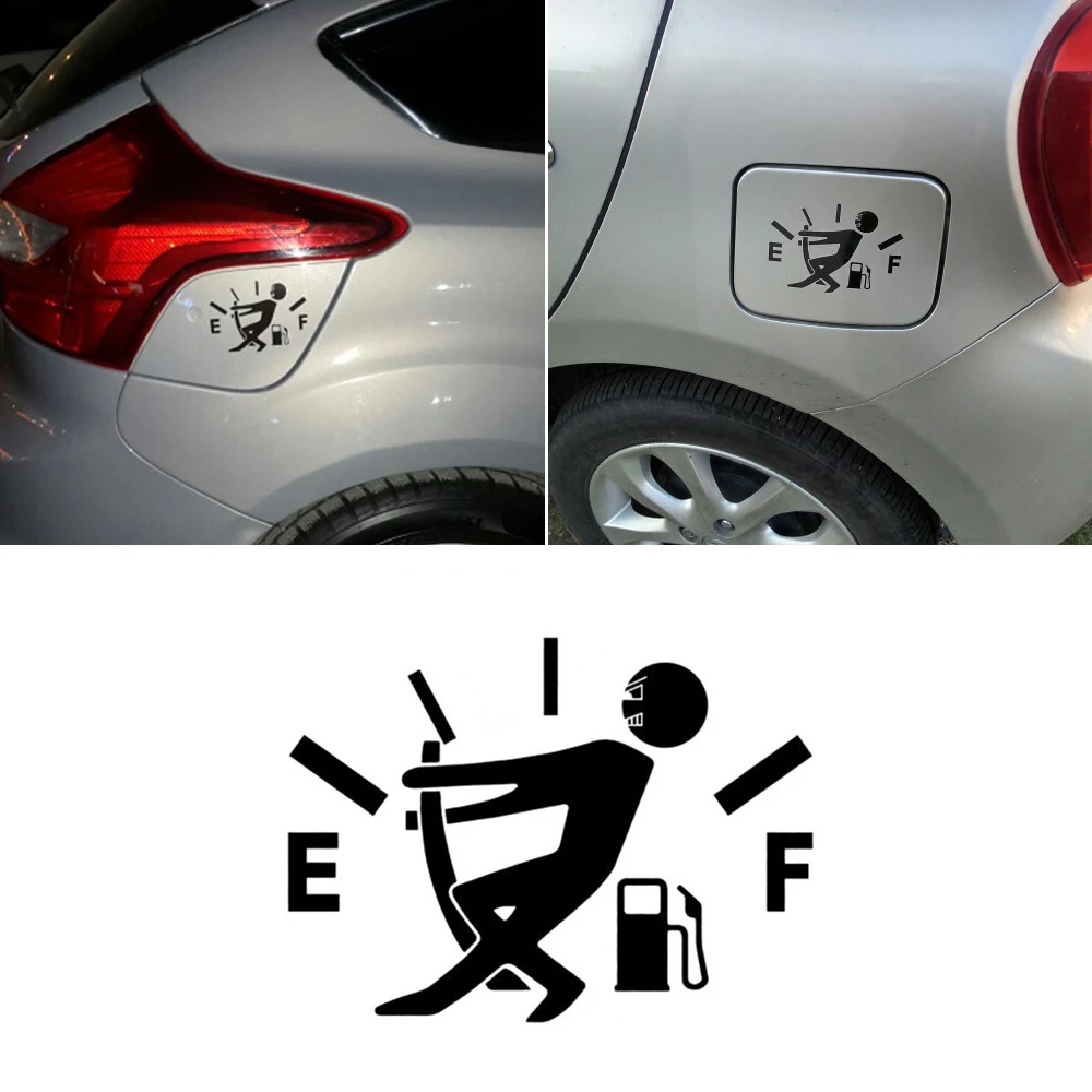 Car Stickers High Gas Consumption New Style Funny Decal Fuel Gage Empty Stickers Scratch Paste Fuel Tank Cap ABS Stickers