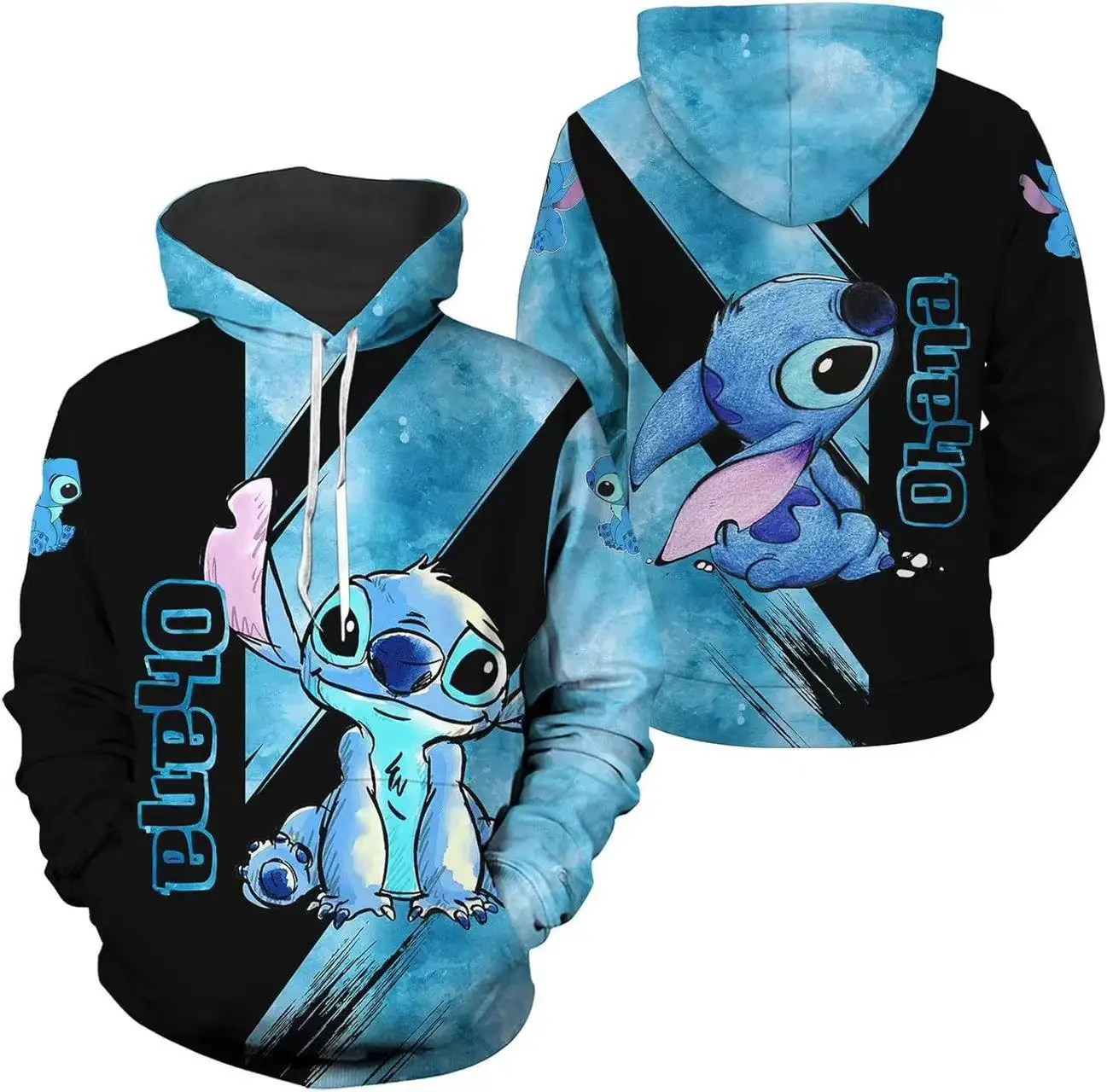 MINISO Disney Stitch New 3D Printed Hoodie Casual Fashion zip hoodie Y2K Streetwear Stitch Hug Baby Yoda hoodie Stitch 3D hoodie