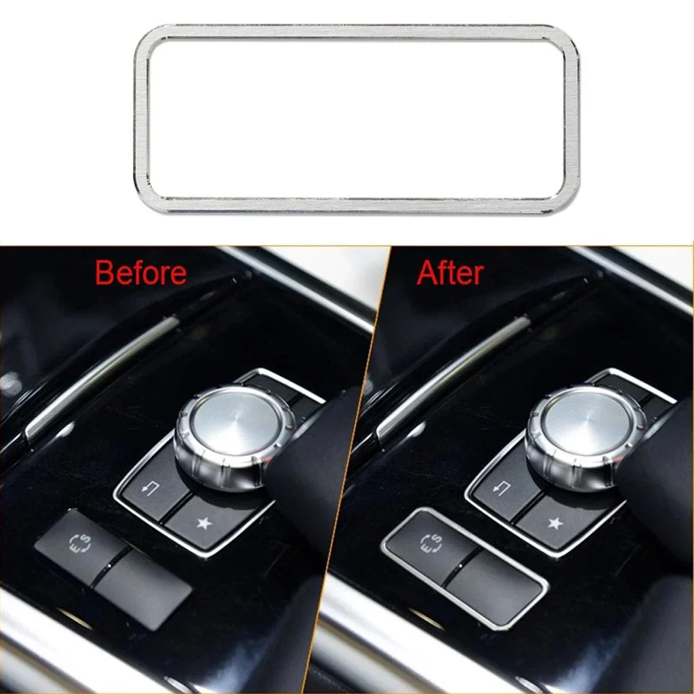 Brushed Alluminum ES Button Cover Trim Frame For Mercedes Benz E Class W212 E200L E260L E300L 2014 2015 Chrome Car Accessories