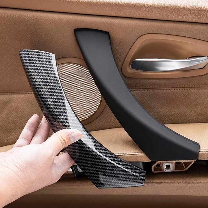 

1 Pair Inner Handle Left Right Side Black/Carbon Fiber Look for BMW 3 Series 05-12 Scratch-Resistant Car Interior Accessories