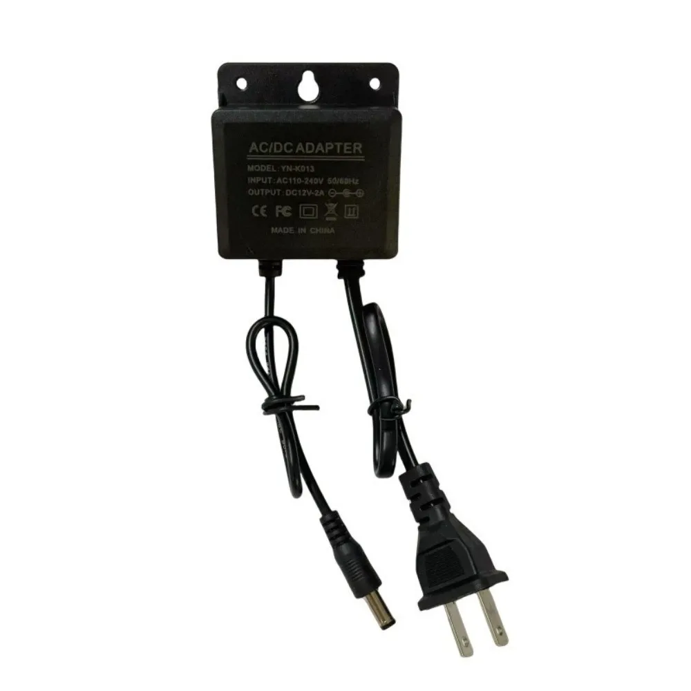 DC12V 2A Adapter Camera Power Supply Black Waterproof Power Adapter EU Plug AC100V-240V Input NVR DVR Power AHD Camera System