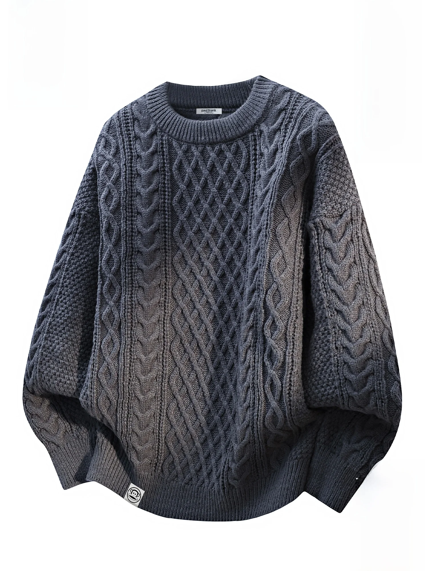 

PaulFrank Men's Winter Knitted Sweater round Ne Fce Casual Loose Comfortable Big Mouth Monkey Twist Warm Knitwear