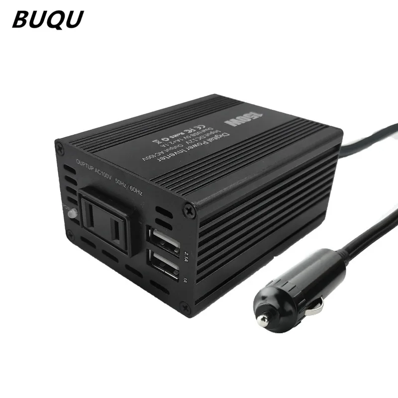 

BUQU Car multi-function inverter Pure sine wave power inverter DC 12V/24V to AC 220V 150W voltage converter charging accessories