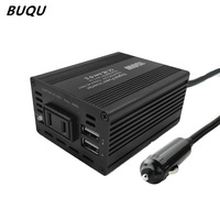 BUQU Car multi-function inverter Pure sine wave power inverter DC 12V/24V to AC 220V 150W voltage converter charging accessories