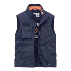 Sleeveless Jacket Fashion Fishing Vests For Men's Photography Casual Waistcoat 2024 Spring Autumn Outdoors Military Clothing