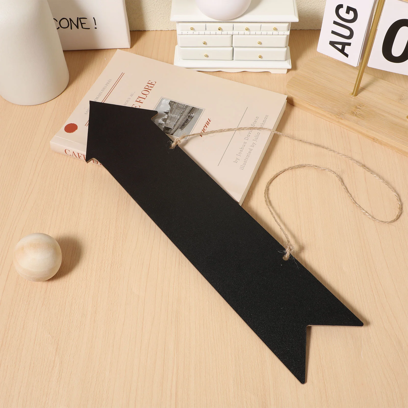 ไม้แขวนแท็ก DIY Craft ตกแต่ง Chalkboard ป้ายไม้ตกแต่งประตู Blank Arrow ป้าย Vintage Retro