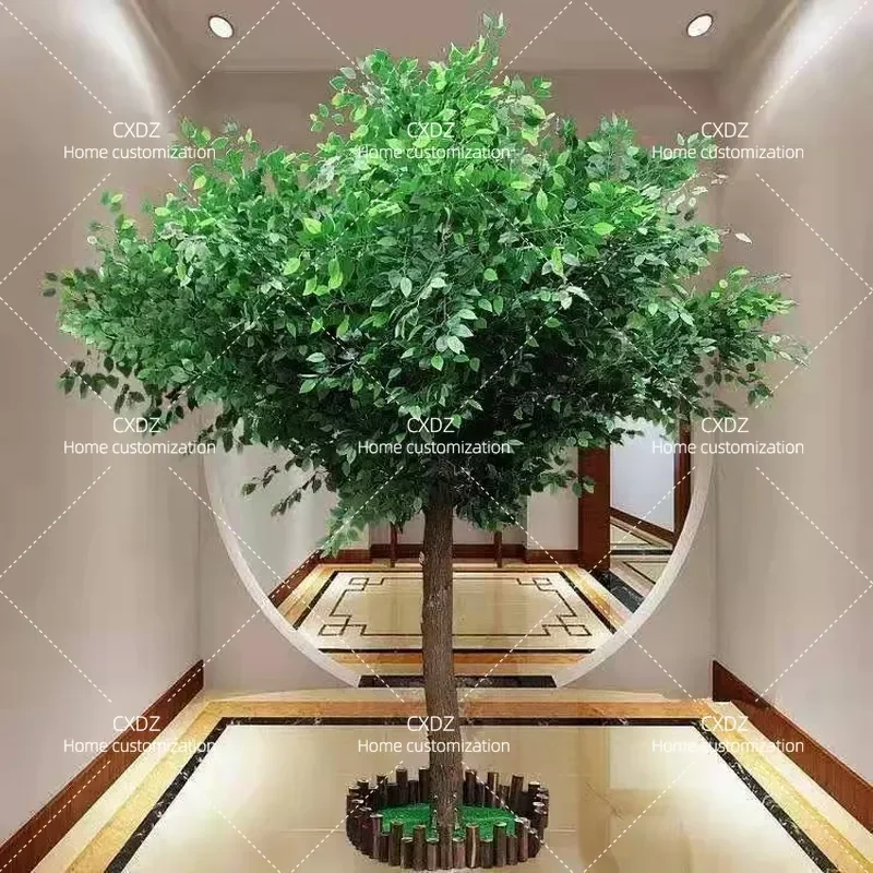 Large Artificial Banyan Tree Simulation Big Faux Maple Tree Indoor Decoration for Hotel Hall Wedding Event Green Plants Decor
