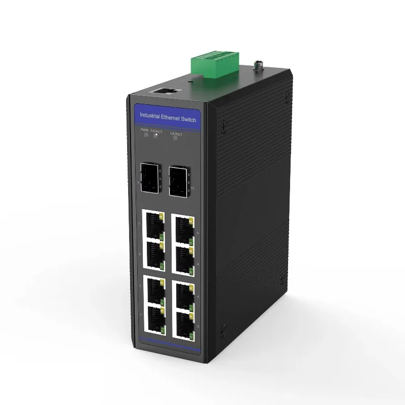 8*10/100/1000 Base-TX RJ45 and 2*100/1000M Base-FX Industrial Ethernet Switch