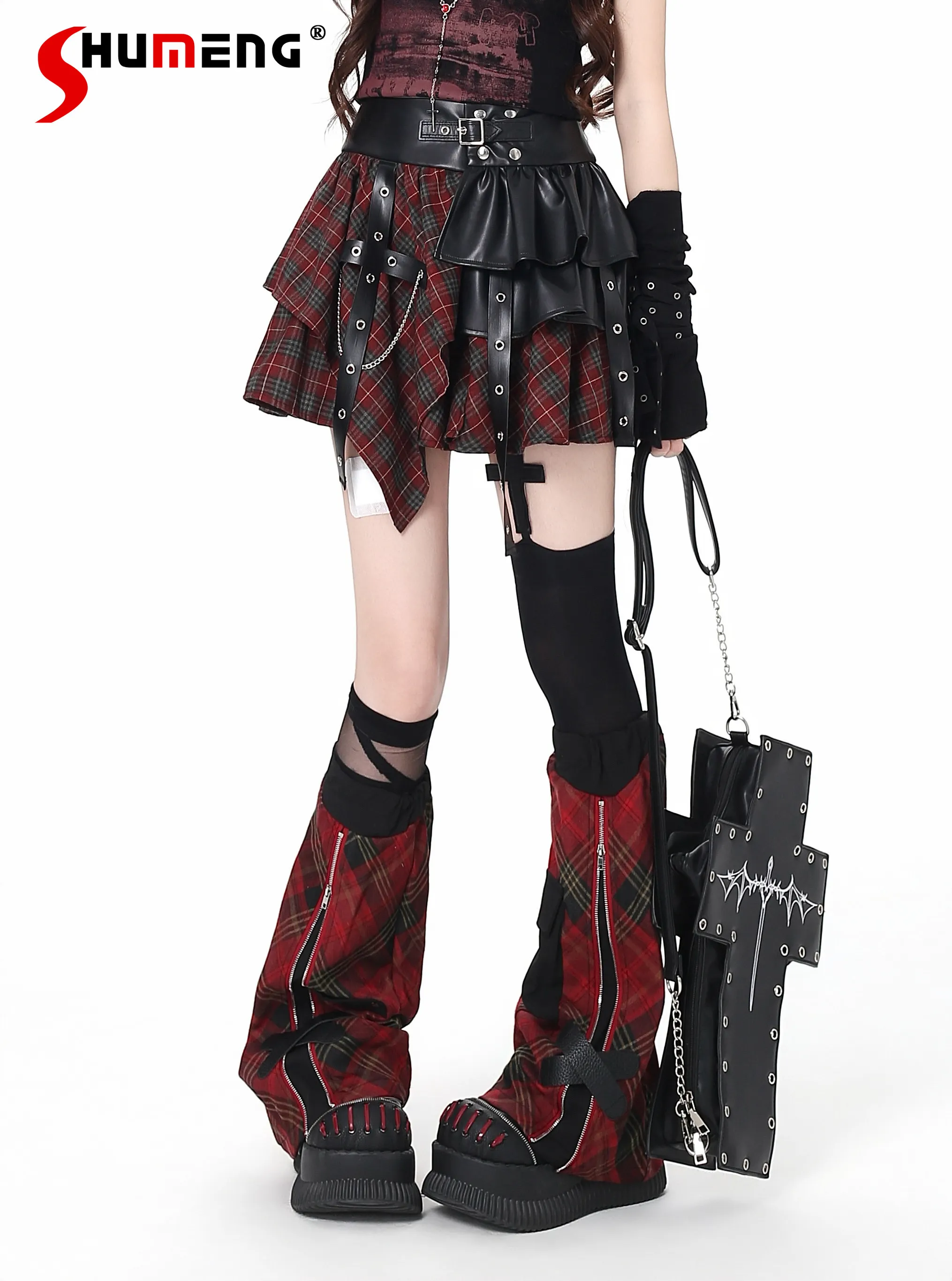 

Оригинальная короткая юбка в клетку с пэчворком для девушек, весна-лето, новая женская модная мини-юбка с высокой талией в стиле JK, асимметричная, Y2K