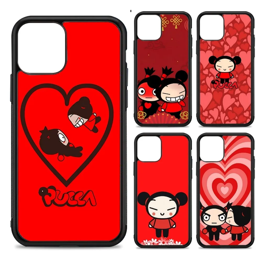 P-Pucca G-Garu Cute Phone Case Silicone PC+TPU For Samsung S10 20 30 22 23 24 Plus Lite Ultra Cover