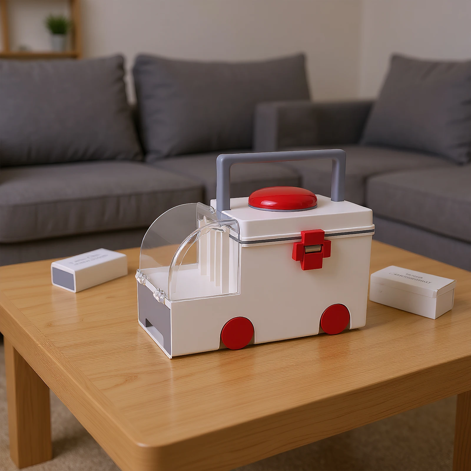 

Car-Shaped Portable Storage Box Large Capacity Home Medicine Organizer Medicine Classification Storage Case for Room Decor