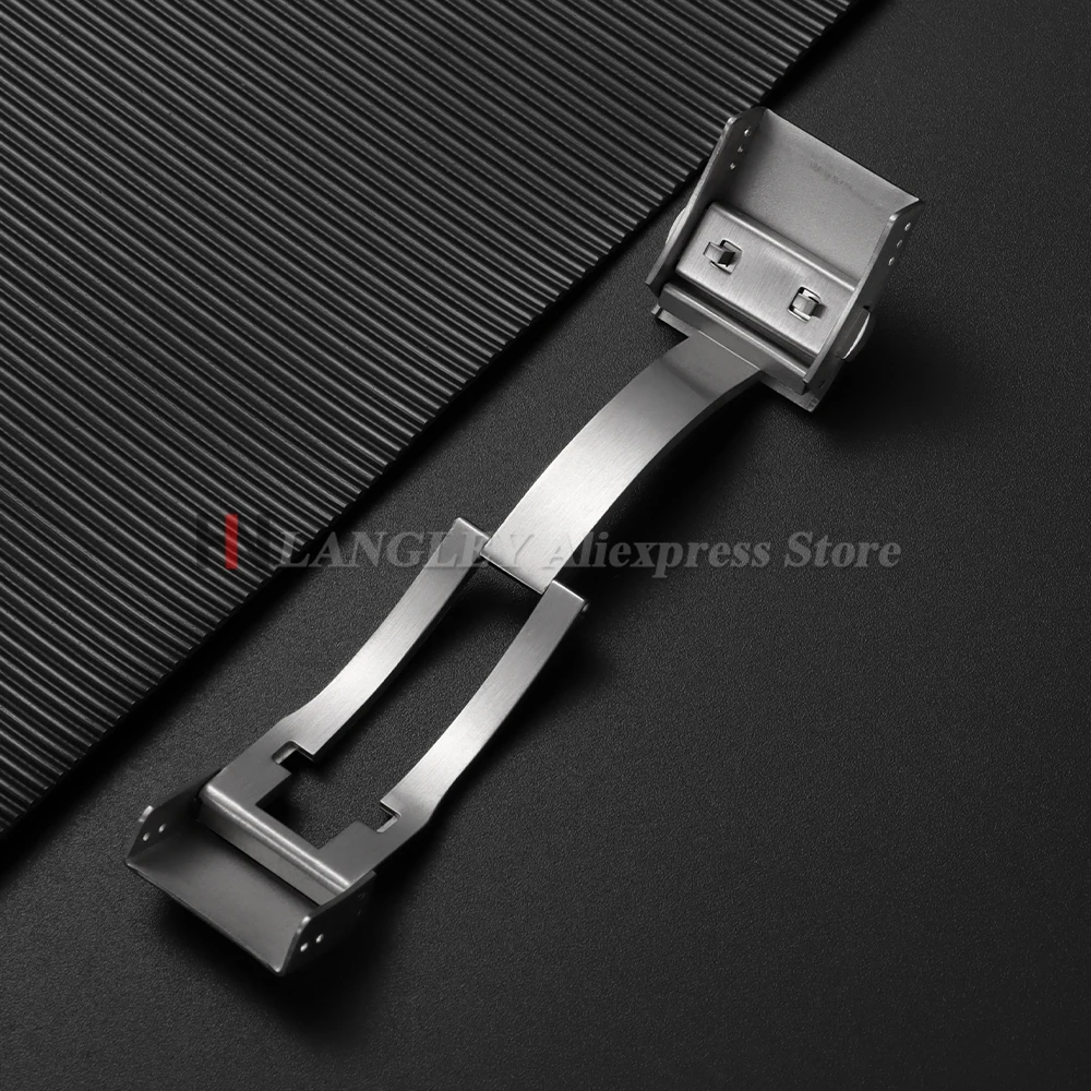 Stainless Steel Solid Folding Buckle for Longines for HydroConquest Rubber Watchband Clasp Diving Button 19mm Watch Accessories view 4