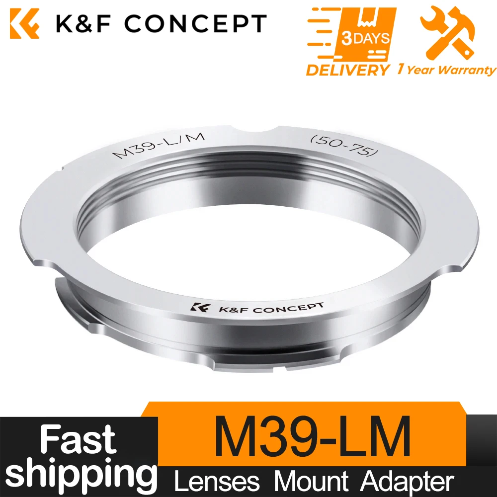 

K&F Concept M39-LM (50-75) Lens Mount Adapter for Leica M39 50mm/75mm Lenses to Leica M Camera Body for Leica M1 M2 M3 M4 M5 M6